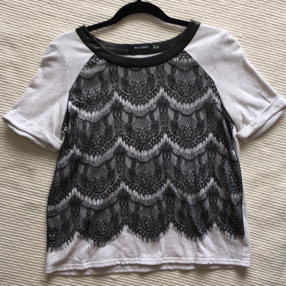 Lace sweatshirt top